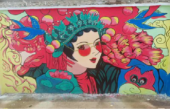 延川墙体彩绘-网红墙