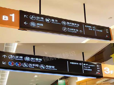 延川如何通过商场标识牌引导客流分布？